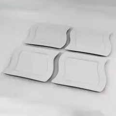 Set of 4 White Wave pattern Salad plates 9" x 7.5"