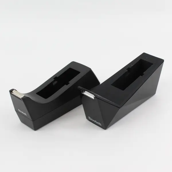 Lot of 2 Scotch Black Desktop Tape Dispensers Models C-17 & C-38 Missing Core