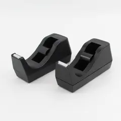 Lot of 2 Black Desktop Tape Dispensers Unbranded Good Condition