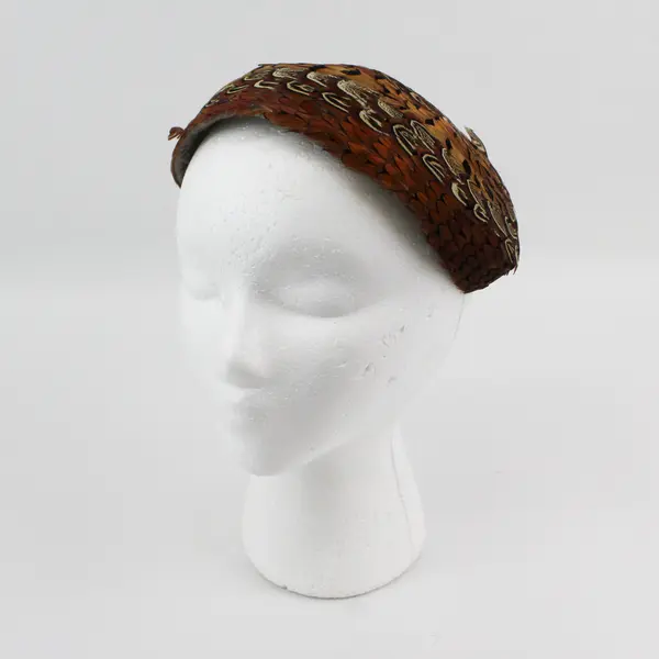 Vintage Mid Century Pheasant Feather Ladies Hat