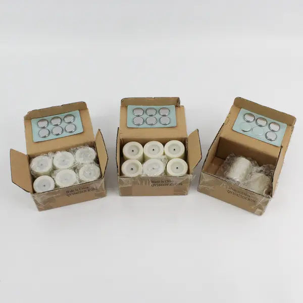 Lot of 14 Battery Operated White Votive Candles Original Boxes And Batteries