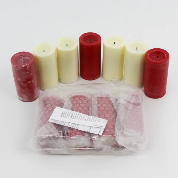 Lot of 11 Red And White Battery Operated Flameless Votive Candles