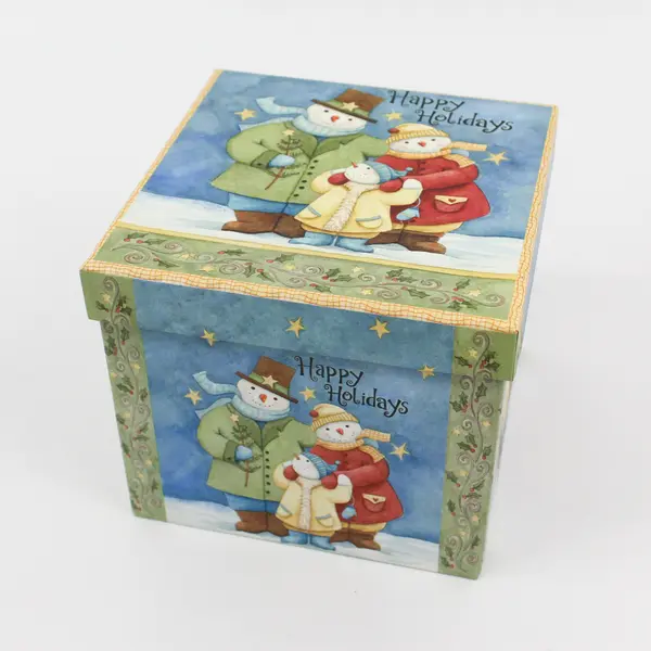 3 Piece Lindy Bowman Snowman Christmas Gift Box Set Designed By Teresa Kogut
