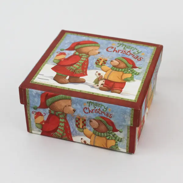 3 Piece Lindy Bowman Teddy Bear Christmas Gift Box Set By Teresa Kogot