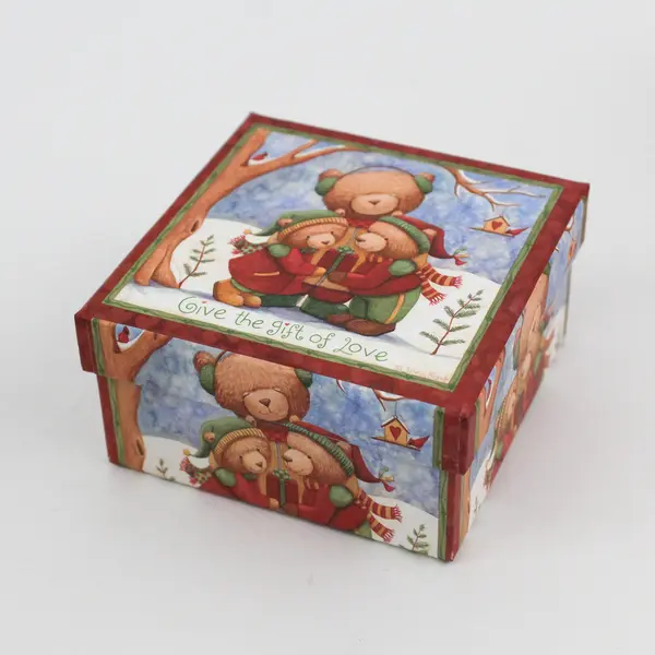 3 Piece Lindy Bowman Teddy Bear Christmas Gift Box Set By Teresa Kogot