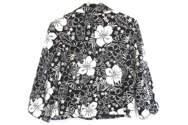 Women's Black and White Floral Textured Croft & Barrow Career Blazer Size 10