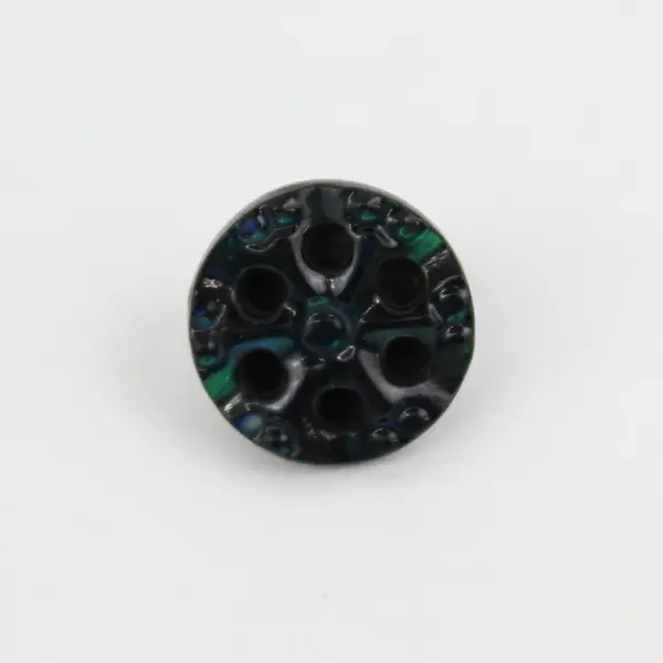 Set of 8 Vintage Dark Iridescent Shank Buttons 1/2"