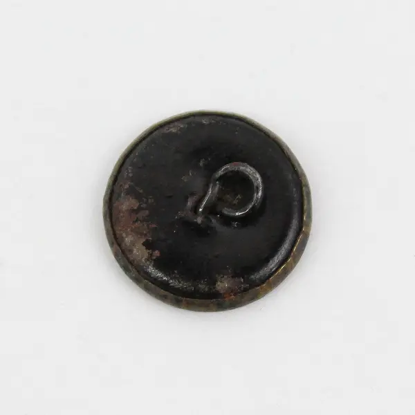 Antique Faceted Metal Rhinestone Botanical Design Shank Button 5/8"
