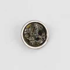 Antique Faceted Metal  Botanical Design Shank Button 5/8"