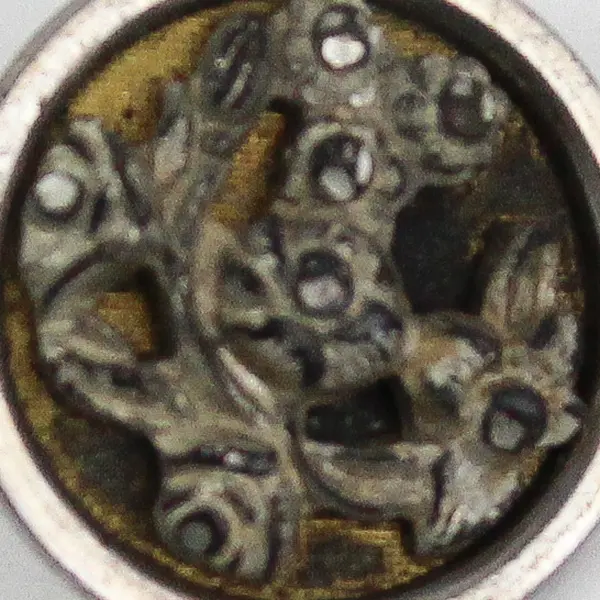 Antique Faceted Metal  Botanical Design Shank Button 5/8"