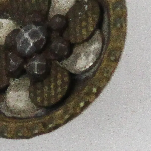 Antique Faceted Metal Rhinestone Floral Design Shank Button 5/8"