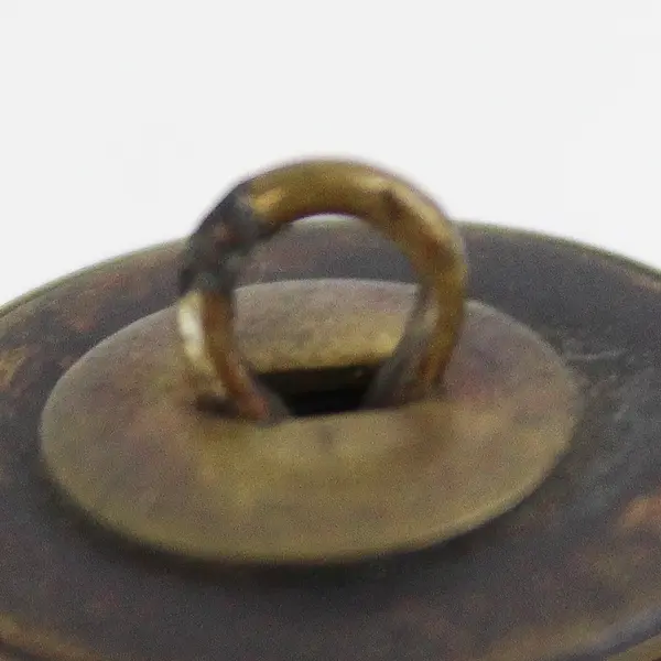 Antique Faceted Brass-Colored Metal Rhinestone Botanical Shank Button 5/8"