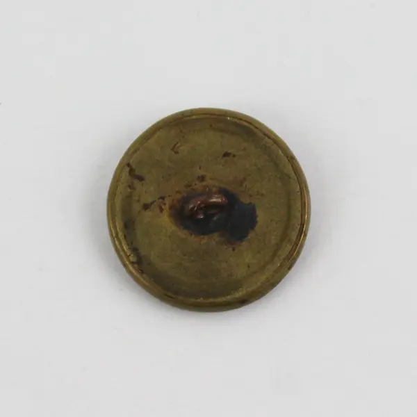 Antique Faceted Brass-Tone Metal Botanical Shank Button 3/4"