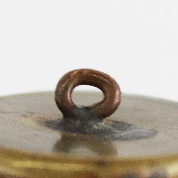 Antique Faceted Brass-Tone Metal Botanical Shank Button 3/4"
