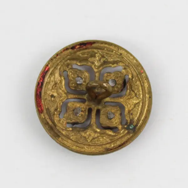 Antique Ornate Faceted Metal Shank Button 3/4"