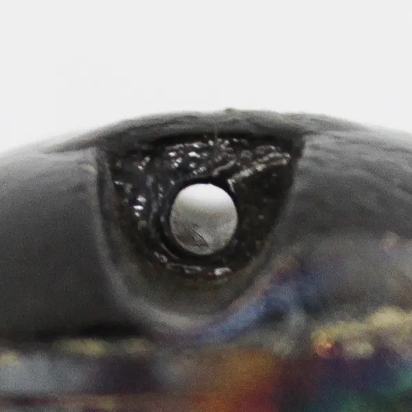 Antique Victorian Black Glass Carnival Luster Windmill Design Shank Button 3/4"