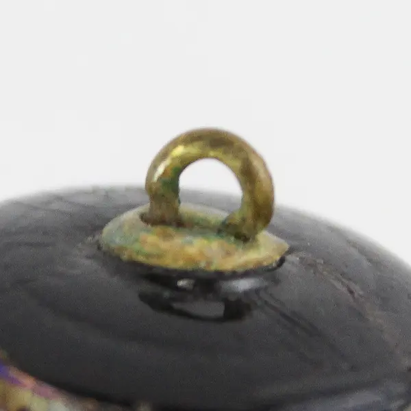Antique Victorian Black Glass Carnival Luster Shank Button 5/8"
