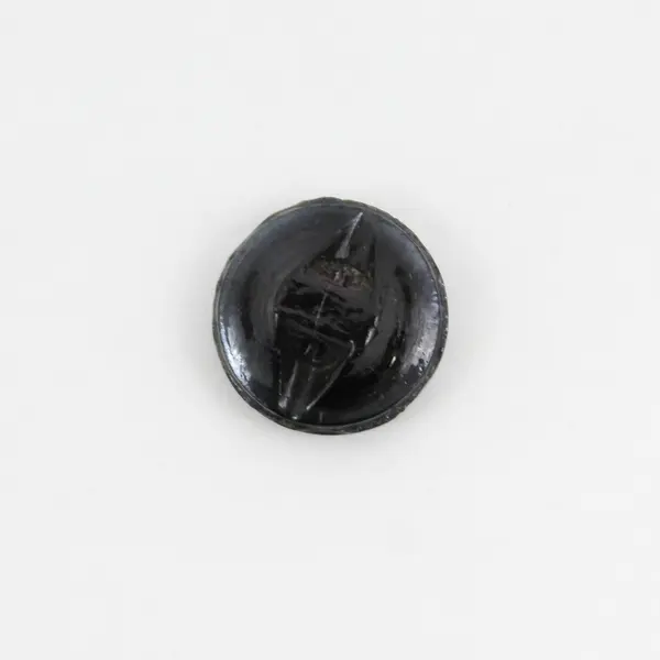 Antique Victorian Black Glass Carnival Iridescent Shank Button 1/2"
