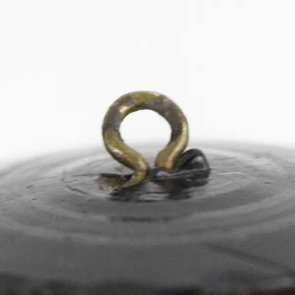Antique Victorian Black Glass Flower/Starburst Design Button 1-1/4"