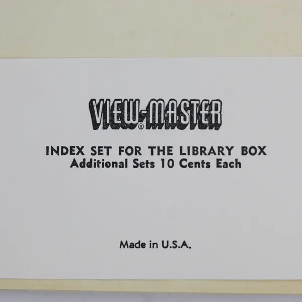 Lot of 12 View-Master Index Cards For Library Box