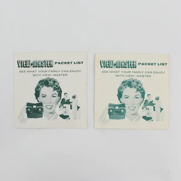 Lot Of 2 Vintage View-Master Packet Lists Brochure Ephemera