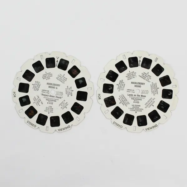 Lot Of 2 View-Master Huckleberry Hound Reels Lands On Moon Project Green Thumb