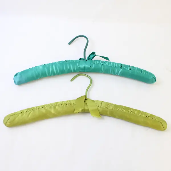 Lot of 7 Colorful Padded Silk Covered Clothes Hangers
