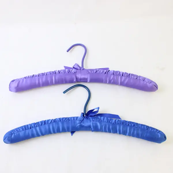 Lot of 7 Colorful Padded Silk Covered Clothes Hangers