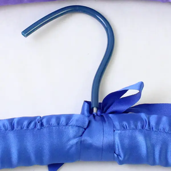 Lot of 7 Colorful Padded Silk Covered Clothes Hangers