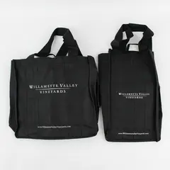 Lot of 2 Willamette Valley Vineyards Black Wine Bottle Bags