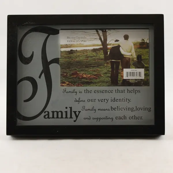 Black Picture Frame with Family 6" x 4" Wall or Desk Display