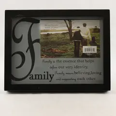 Black Picture Frame with Family 6" x 4" Wall or Desk Display