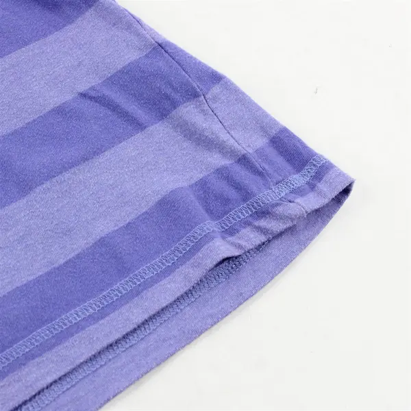 Threehearts Purple Large Horizontal Striped Short Sleeve T-Shirt Women's Size M
