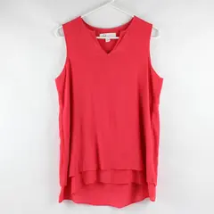 Cristina B Solid Pink Color Sleeveless Blouse Viscose/Polyester Women's Size S