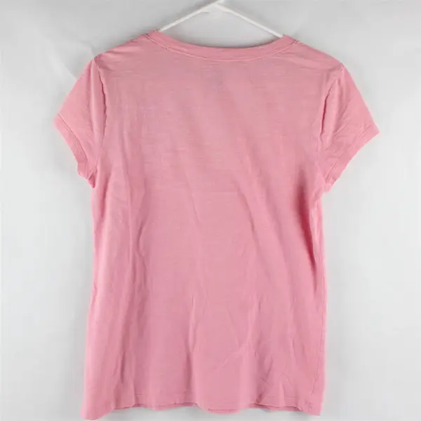 Gap Solid Pink Color Sequin Rose Short Sleeve T-Shirt 100% Cotton Women's Size M