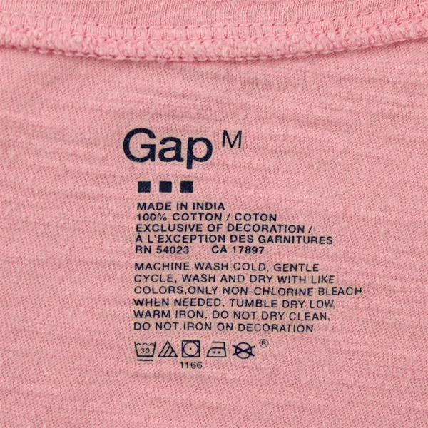 Gap Solid Pink Color Sequin Rose Short Sleeve T-Shirt 100% Cotton Women's Size M