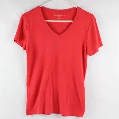 Eddie Bauer Solid Orange Short Sleeve T-Shirt Top 100% Cotton Women's Size M