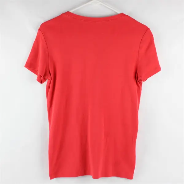 Eddie Bauer Solid Orange Short Sleeve T-Shirt Top 100% Cotton Women's Size M