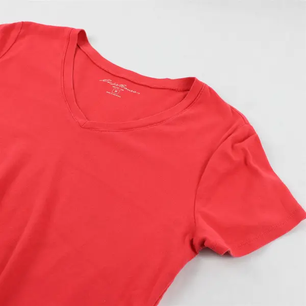 Eddie Bauer Solid Orange Short Sleeve T-Shirt Top 100% Cotton Women's Size M