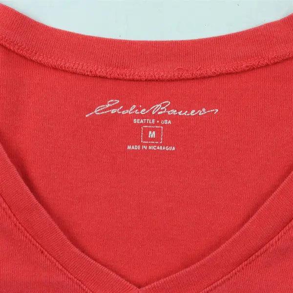 Eddie Bauer Solid Orange Short Sleeve T-Shirt Top 100% Cotton Women's Size M