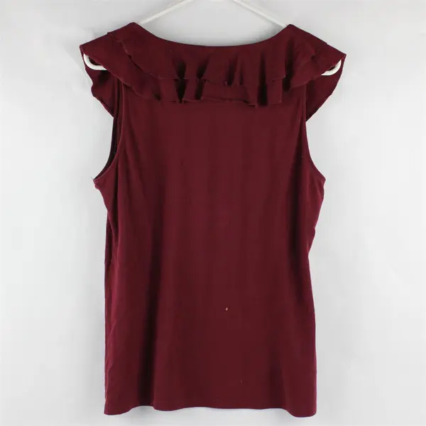 Ann Taylor Burgundy Color Sleeveless Blouse Top Cotton Women's Size L