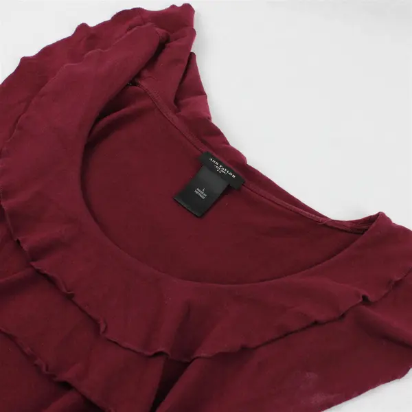 Ann Taylor Burgundy Color Sleeveless Blouse Top Cotton Women's Size L