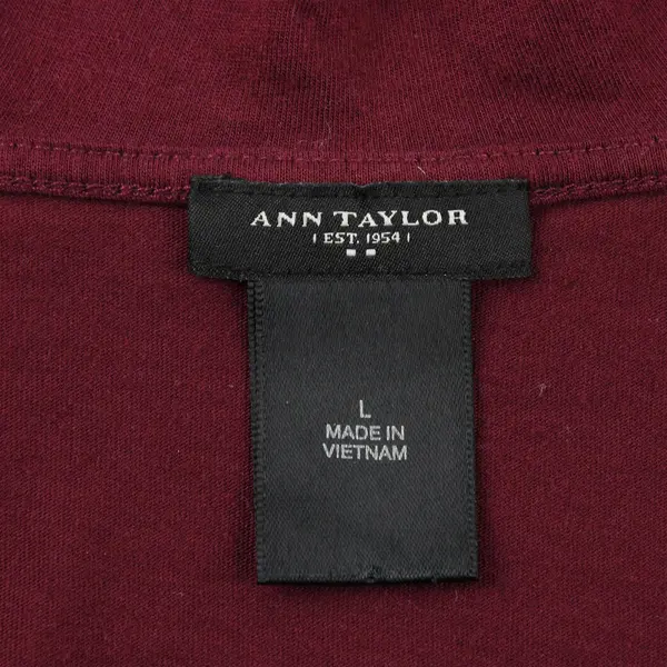 Ann Taylor Burgundy Color Sleeveless Blouse Top Cotton Women's Size L