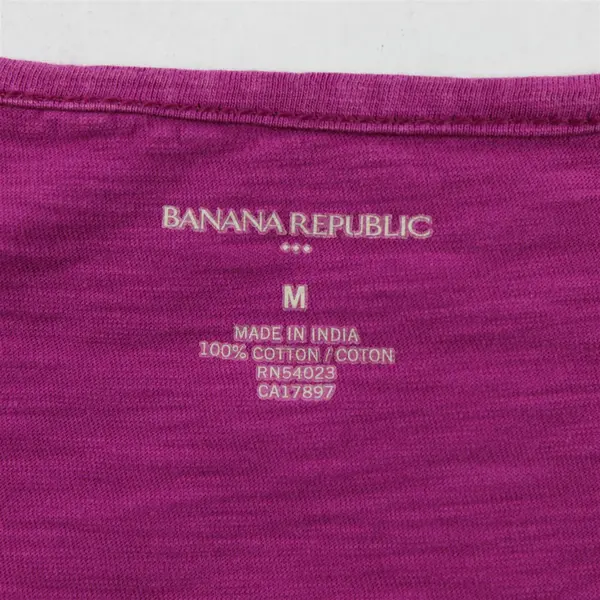 Banana Republic Solid Purple Color Short Sleeve Top 100% Cotton Women's Size M