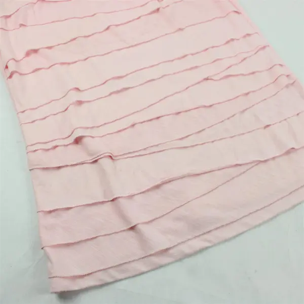DKNYC Solid Baby Pink Short Sleeve Shirt Top Polyester/Viscose Women's Size M