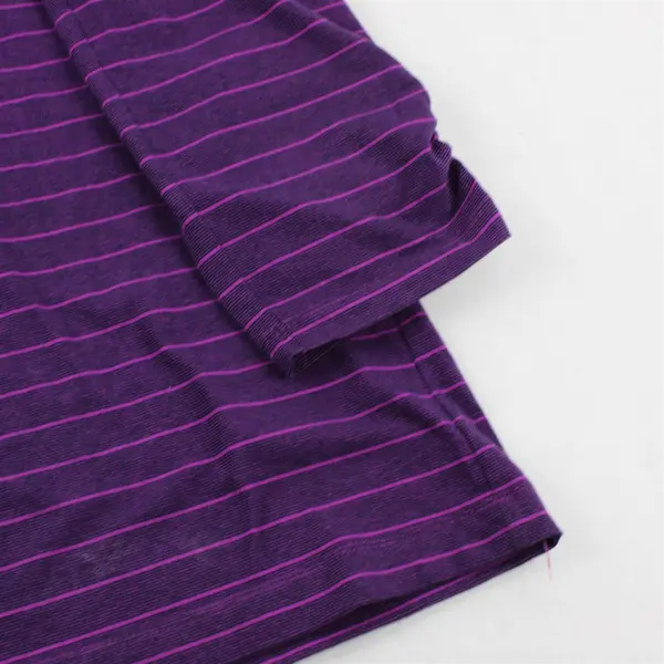 Eddie Bauer Purple Horizontal Striped Quarter Length Sleeve Top Women's Size M