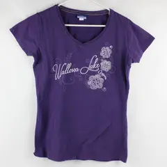 E. M. I  Sportswear Purple "Wallowa Lake" Short Sleeve Top 100% Cotton Women's M