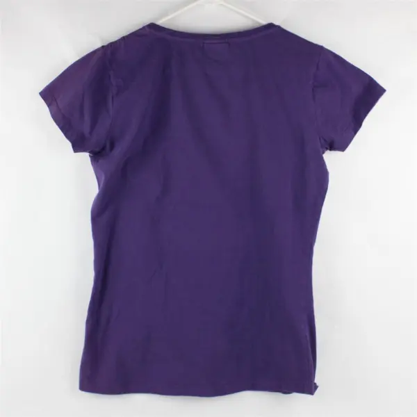 E. M. I  Sportswear Purple "Wallowa Lake" Short Sleeve Top 100% Cotton Women's M