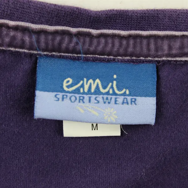 E. M. I  Sportswear Purple "Wallowa Lake" Short Sleeve Top 100% Cotton Women's M
