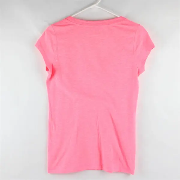 No Boundaries Solid Fluorescent Pink Short Sleeve T-Shirt Women's Size L (11-13)